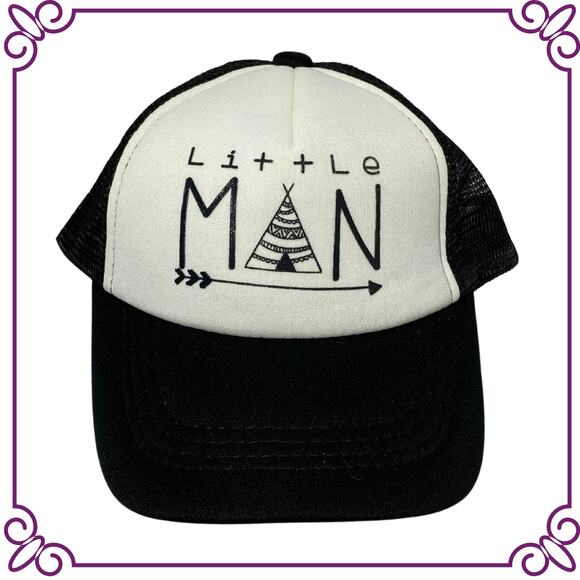 One Baby Trucker Hat Little Man White & Black NEW - Picture 1 of 8